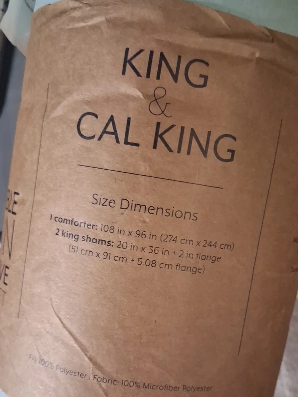 NWT Down Alternative Reversible King/cal King Comforter Set Aqua & Light Gray
